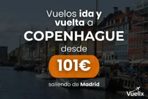 Chollo de vuelo barato desde Madrid a Copenhague por 101 € ida y vuelta en fechas navideñas.