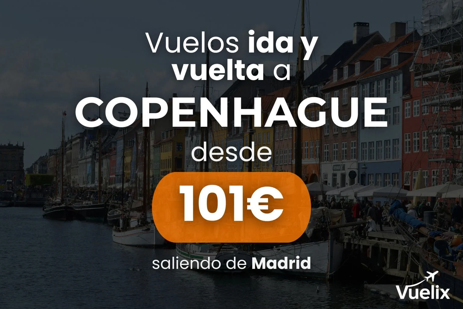 Chollo de vuelo barato desde Madrid a Copenhague por 101 € ida y vuelta en fechas navideñas.